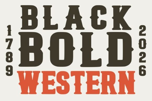 Black Bold Western Typeface for Editorial Design