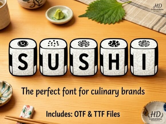 Sushi Display Font for Crafters